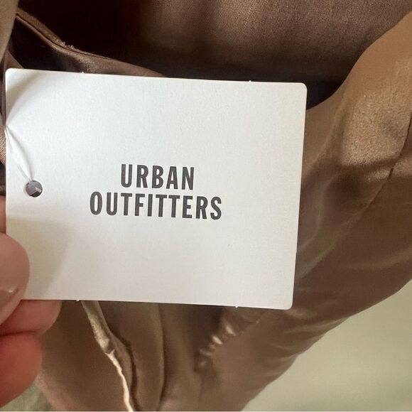 NWT Urban Outfitters Satin Tie Back Slip Dress Bronze Size Small - Picture 8 of 16